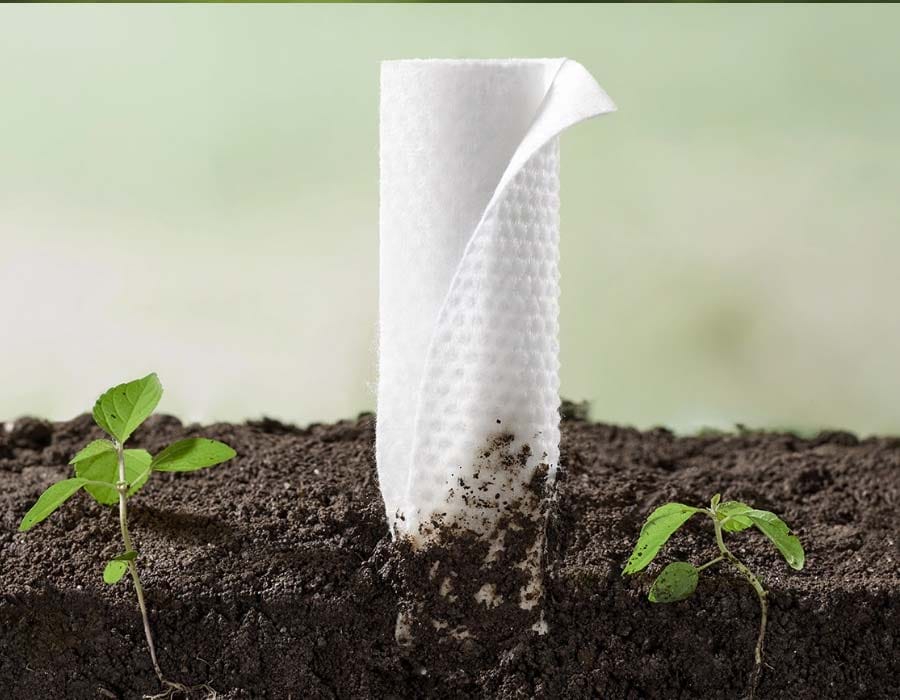 Biodegradable Wipe Roll In Soil